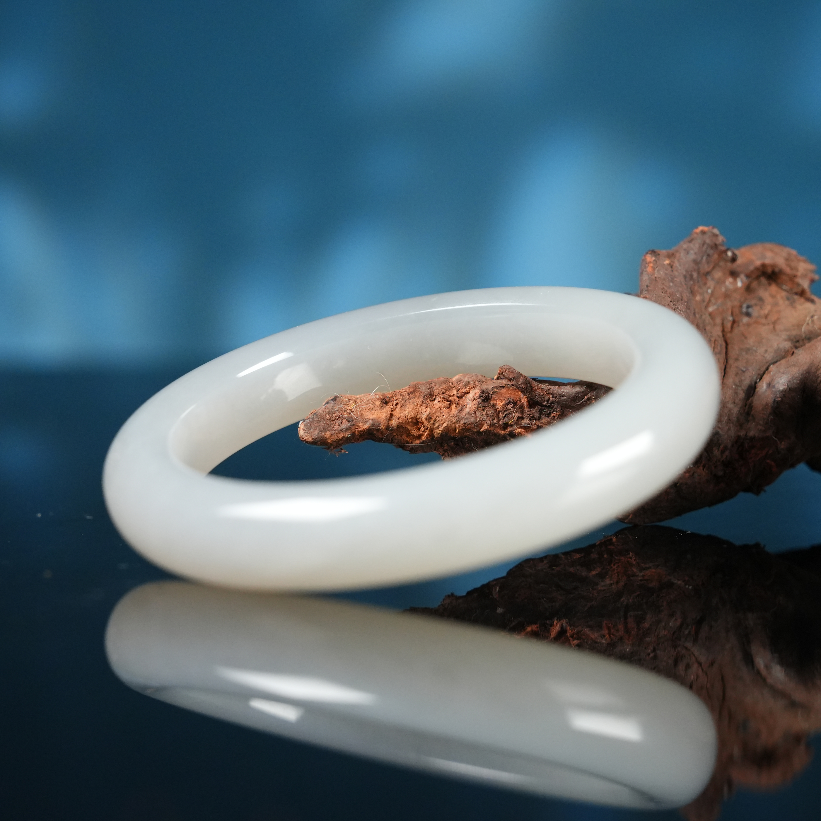 和田玉冰烟紫手镯59圈口时尚女款冰透玉镯子505206