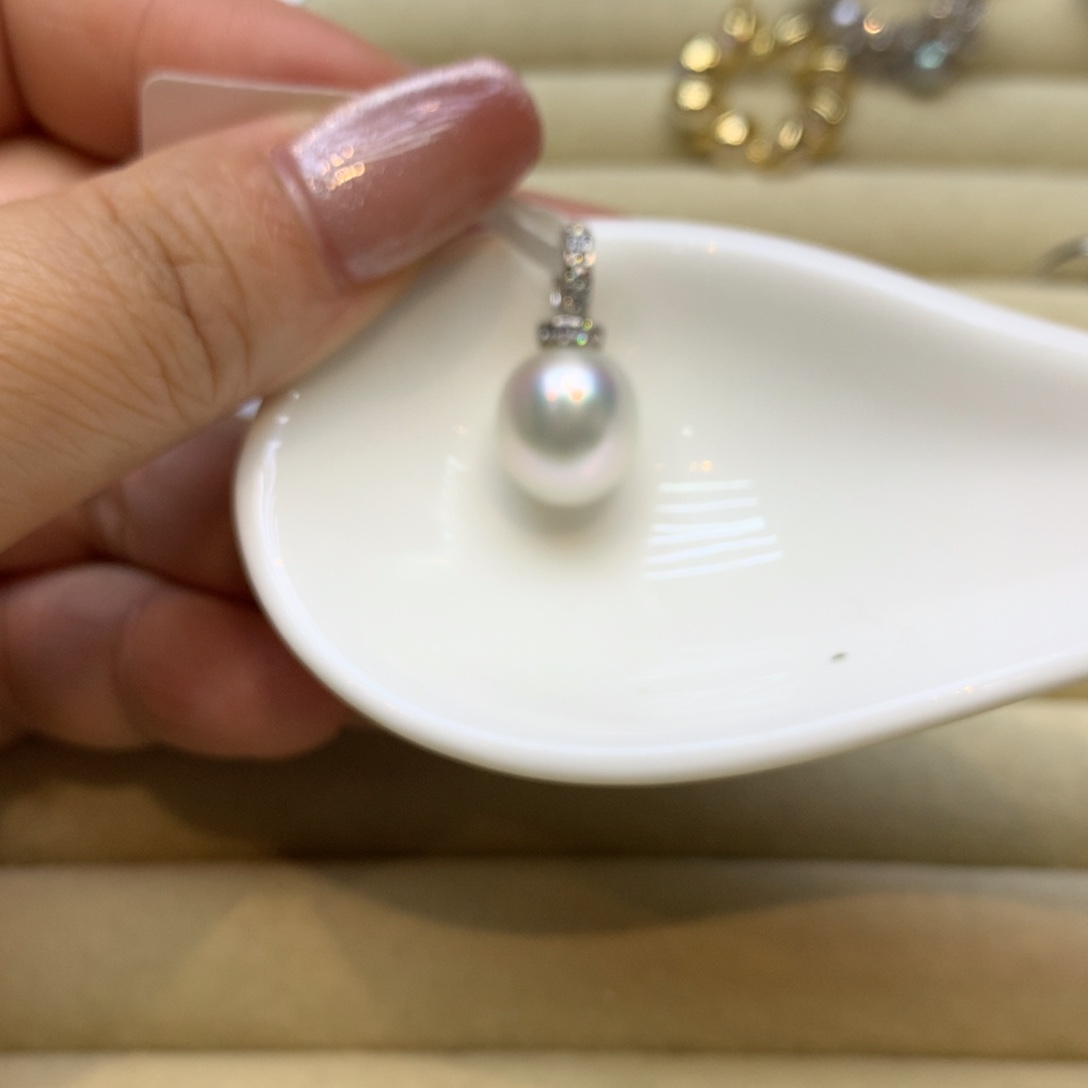 颈饰银S925镶嵌海水珍珠