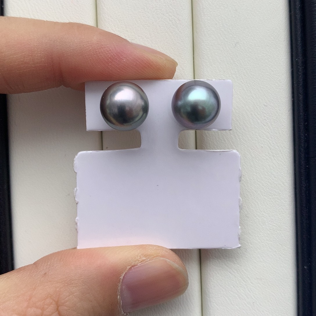 海水珍珠耳饰18K金镶嵌大溪地10