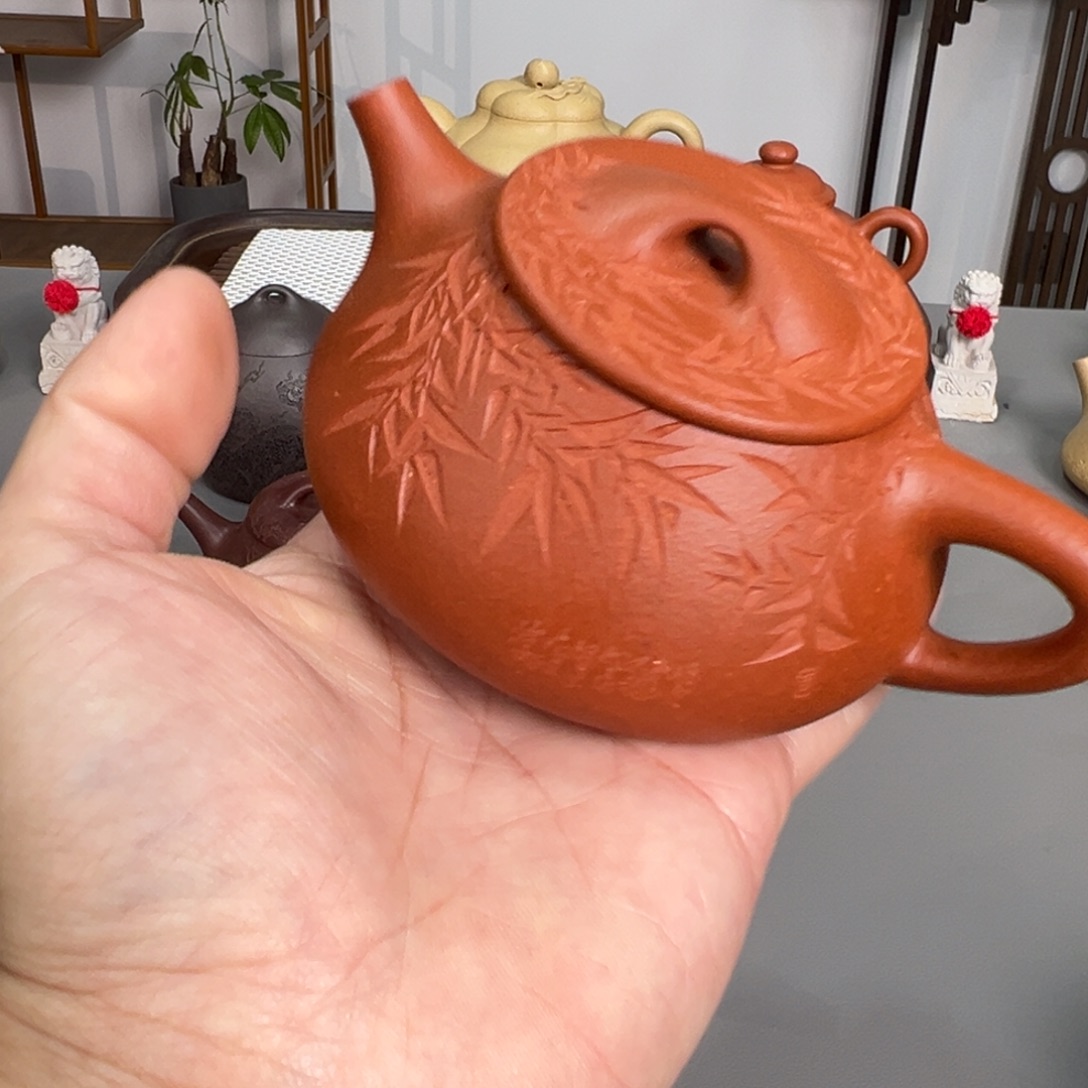 ****间茶壶紫砂大红泥景舟全手