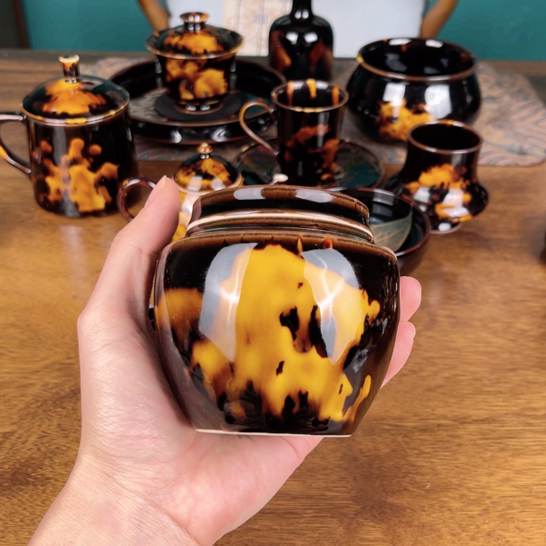 罐玳瑁釉小醒茶罐