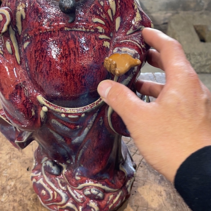 抖***购石湾公仔衬托盆景