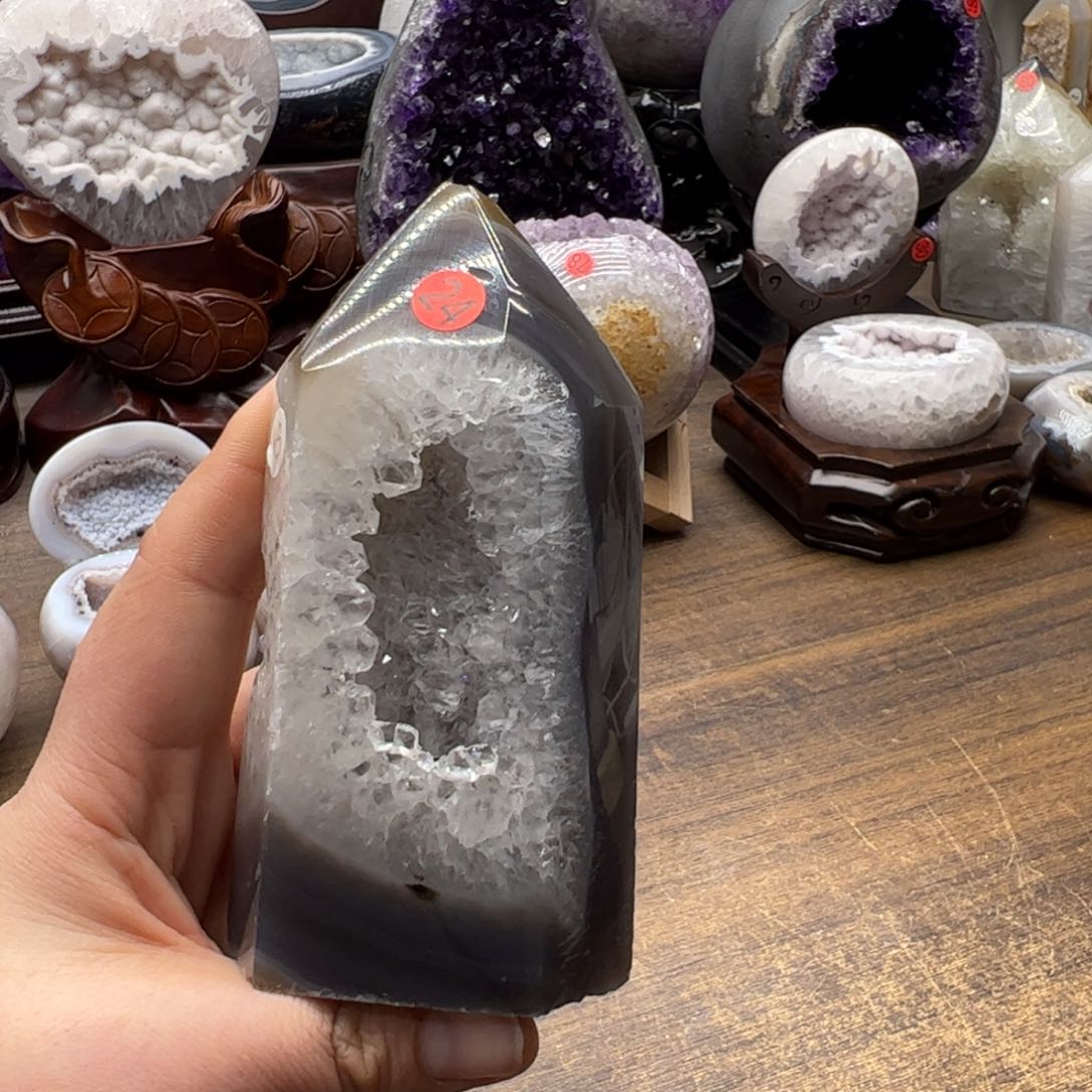 水晶水晶未镶嵌水晶摆件柱有损