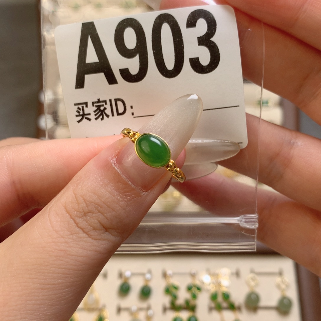 好***满和田玉戒指银S925镶嵌903