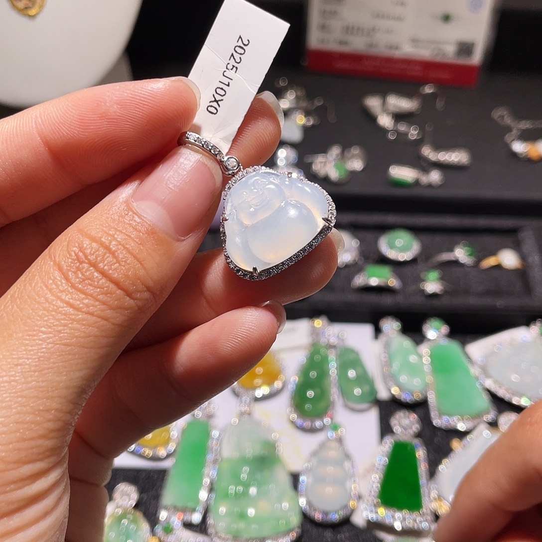 翡翠银S925镶嵌颈饰