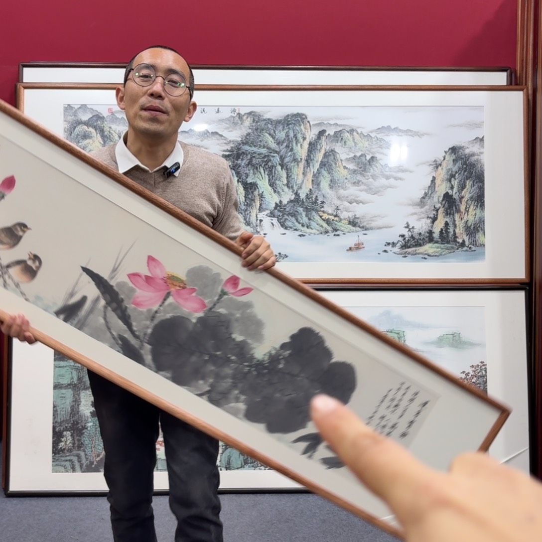 国画手绘作品带框210成40