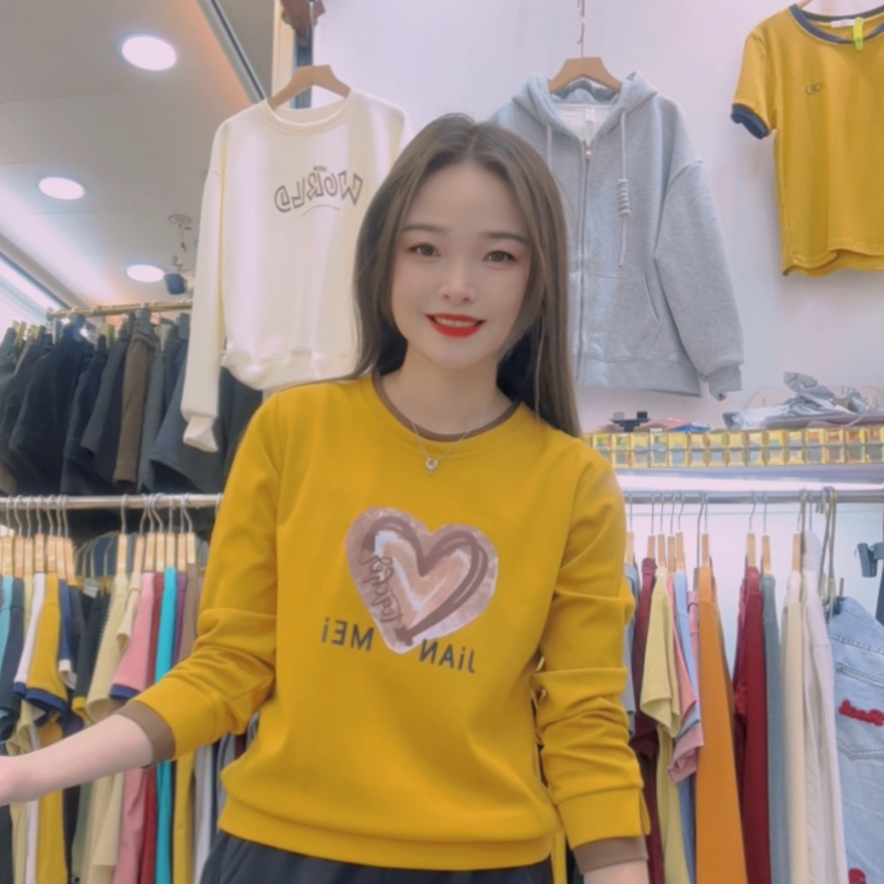 新款爱心卫衣时尚款好穿百搭(不加绒）