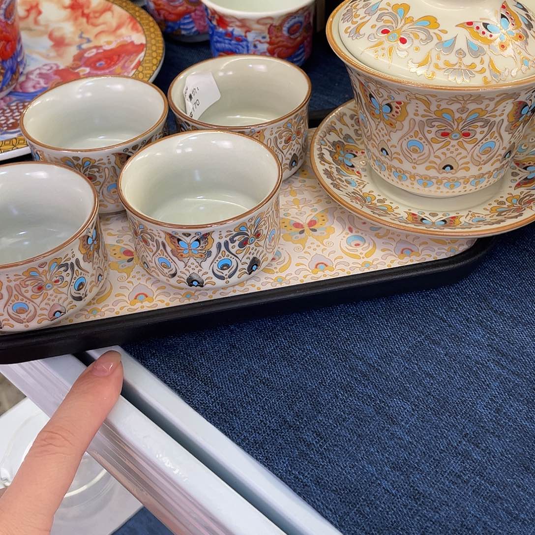 陶景德陶瓷盖碗茶具