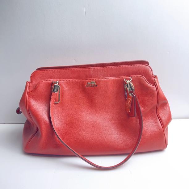 95新 COACH/蔻驰 蔻驰红色中号手提包