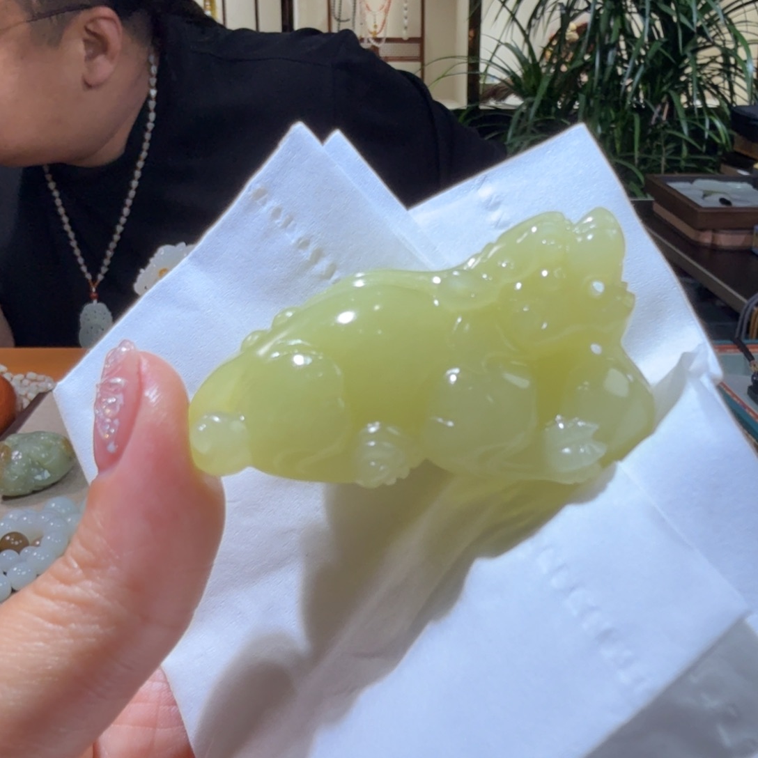 和田玉手把未镶嵌花**康