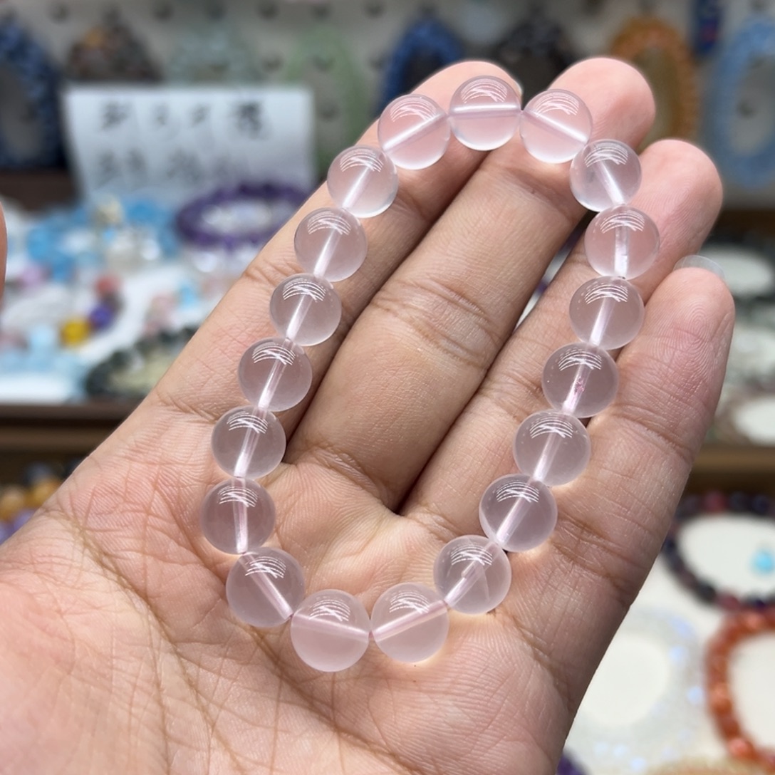 水晶手链未镶嵌10.5咪净体莫粉