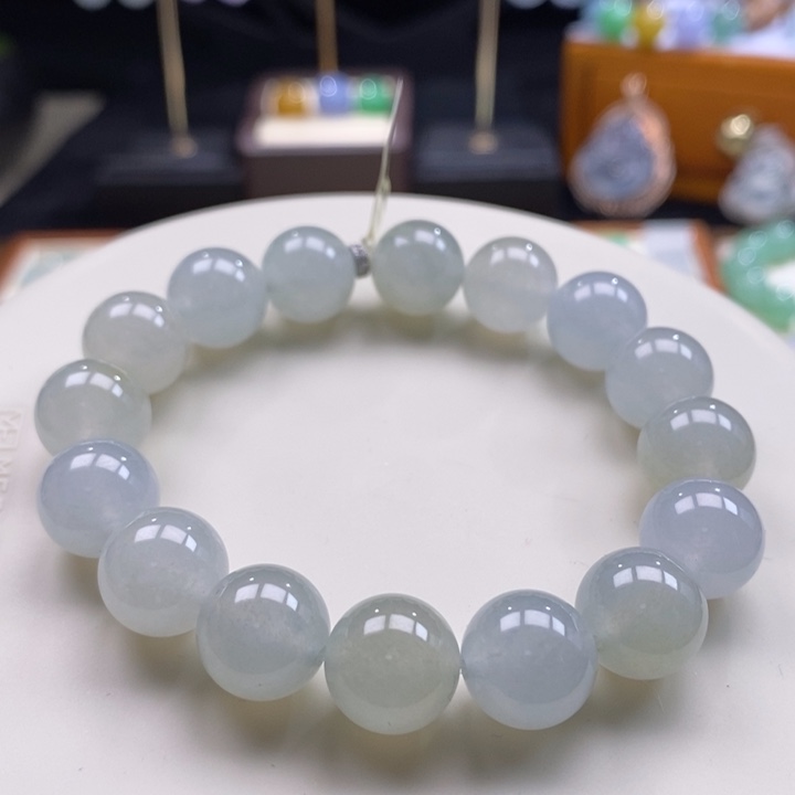 翡翠颈饰未镶嵌翡翠冰淡阳底手串卡12