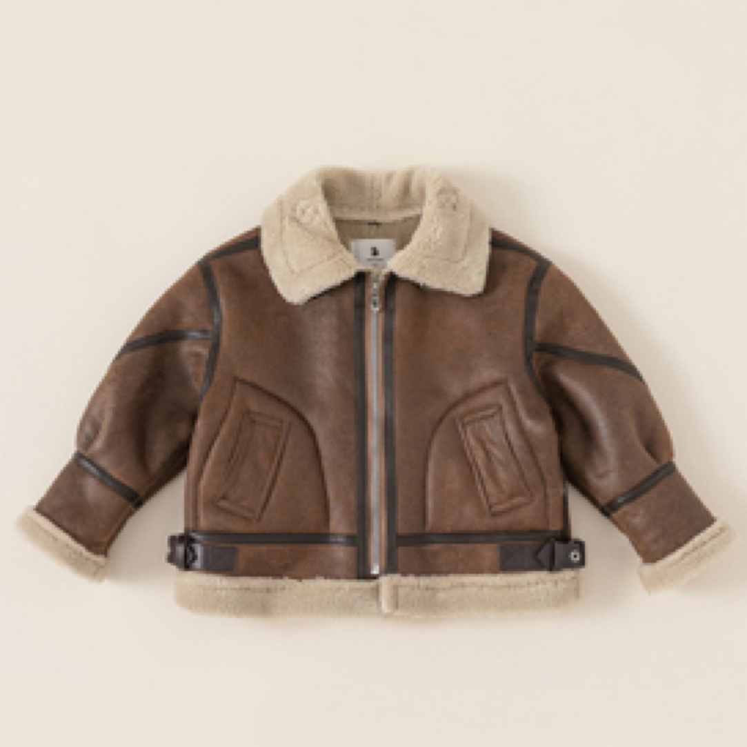 儿童加绒皮毛一体外套