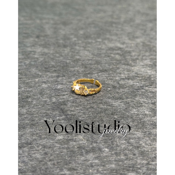 铜合金戒指 镶钻气质轻奢百搭ins金个性时尚复古小众简约精致指环