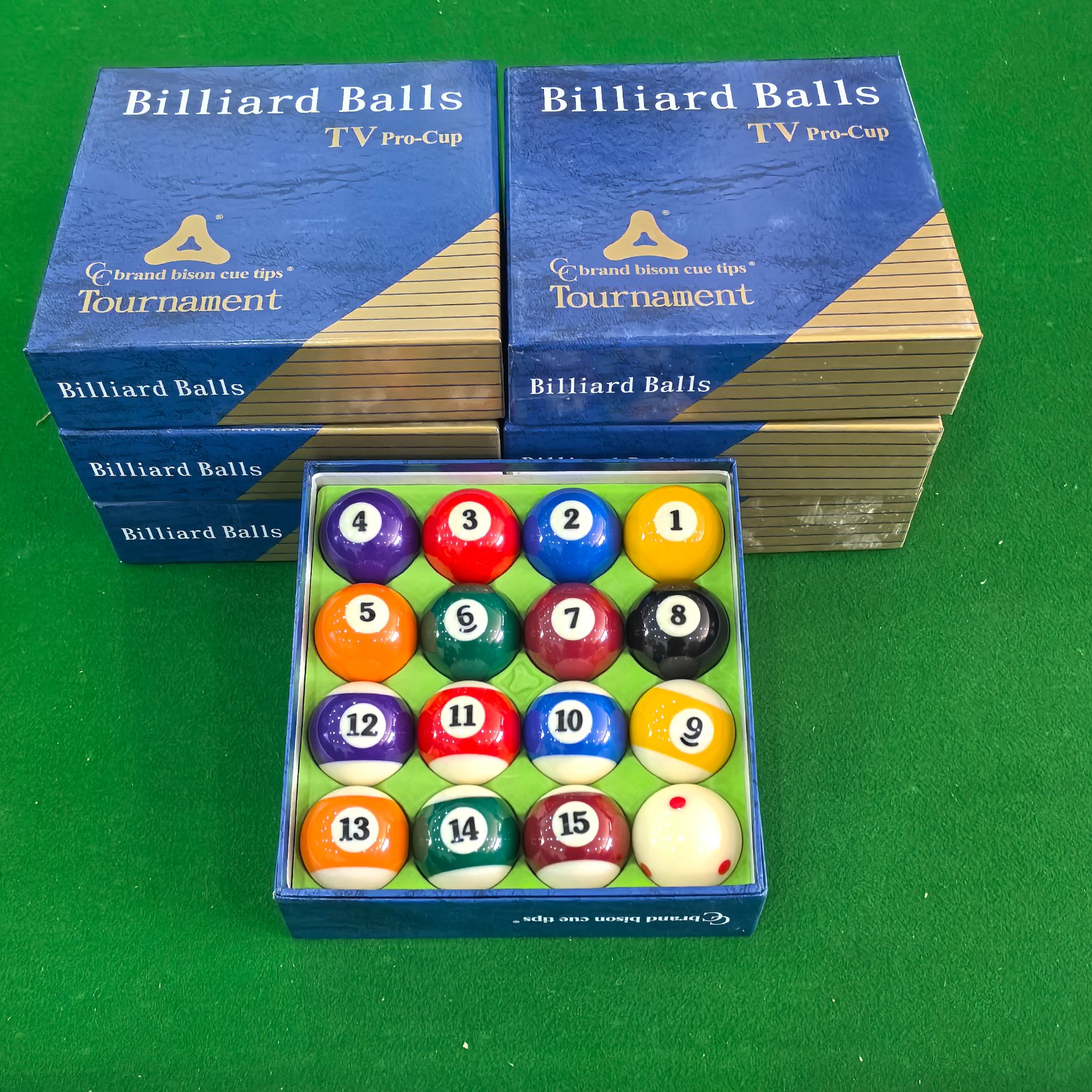 雅乐康蓝色树脂TV中式黑八水晶球台球子标准大号