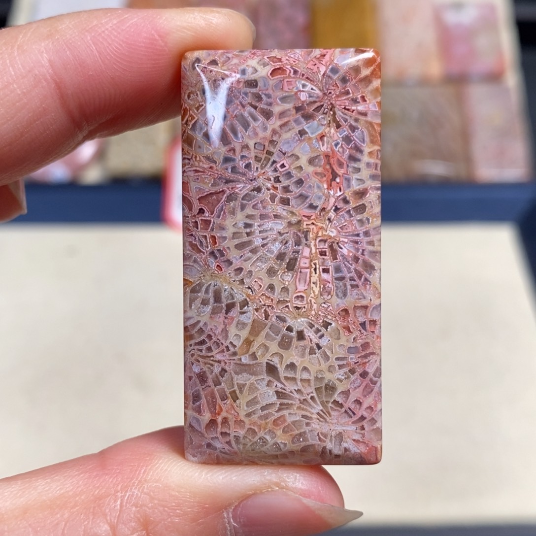 硅化玉未镶嵌吊坠彩龙骨