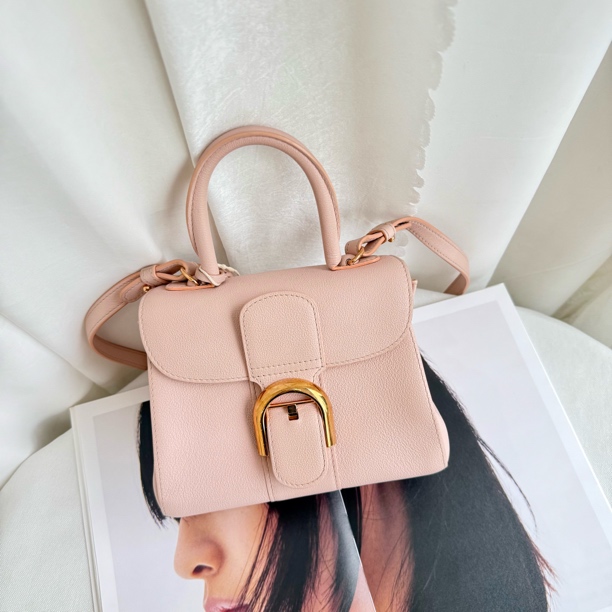 99新 Delvaux/德尔沃 德尔沃樱花粉色brilant mini带镜子