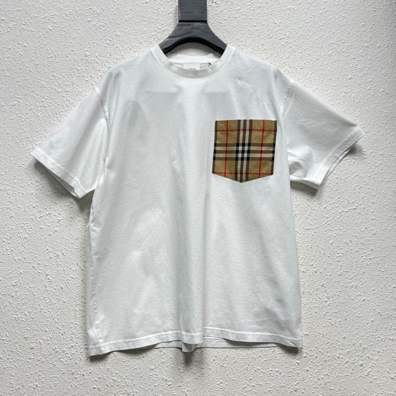 99新 BURBERRY/博柏利 格纹口袋短袖T恤 M码 YH15464