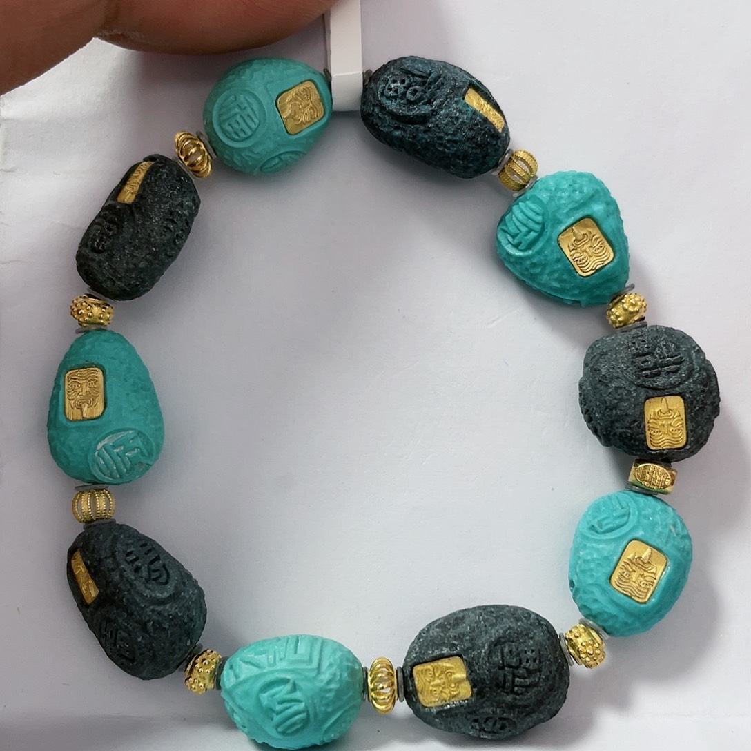 绿松石配饰18K金镶嵌