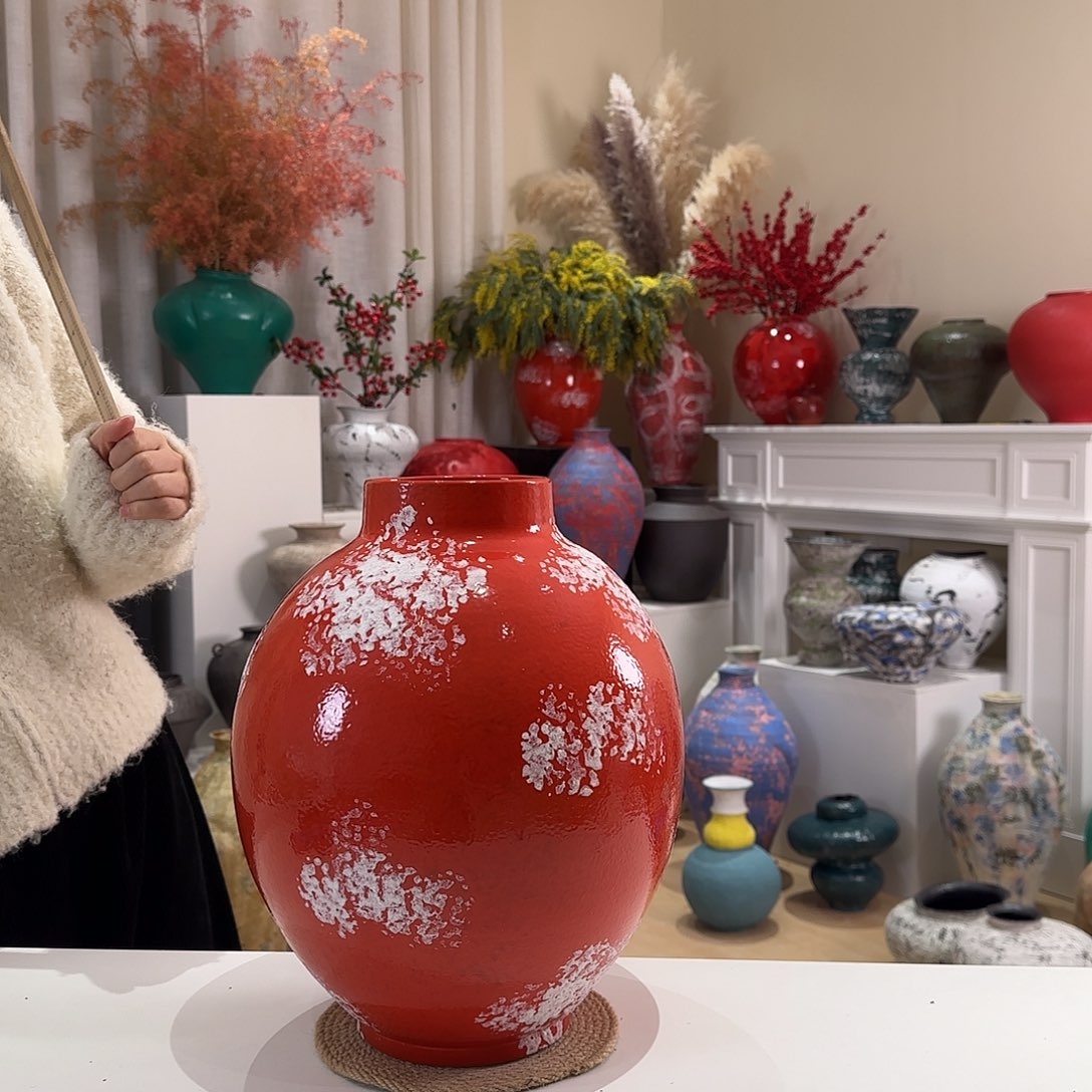 摆件花瓶口11高35闪拍92