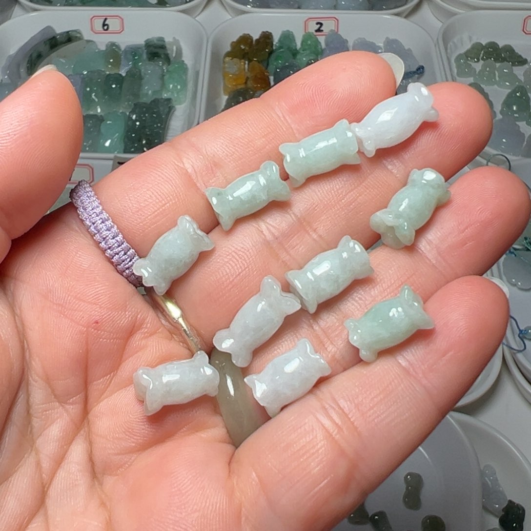 翡翠未镶嵌颈饰通孔糖果处理4个50块