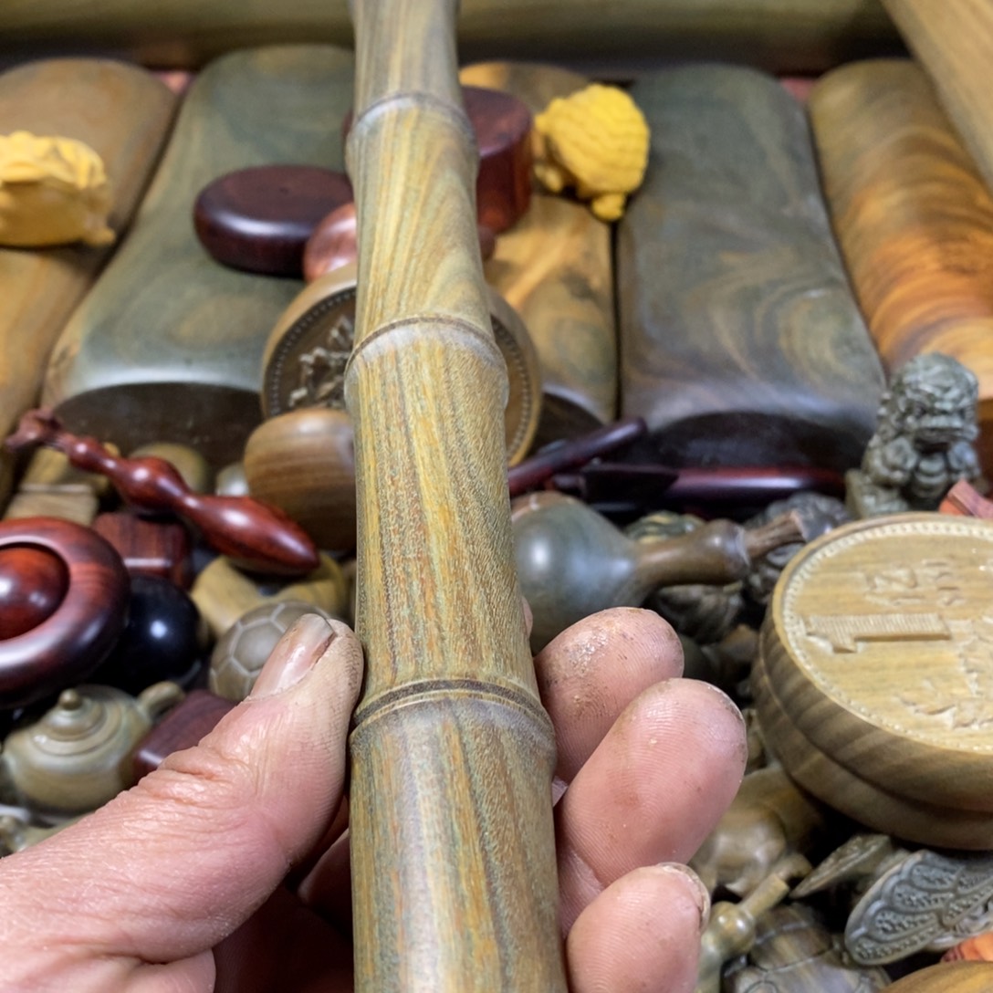 清***木陶瓷绿檀木制工艺品180