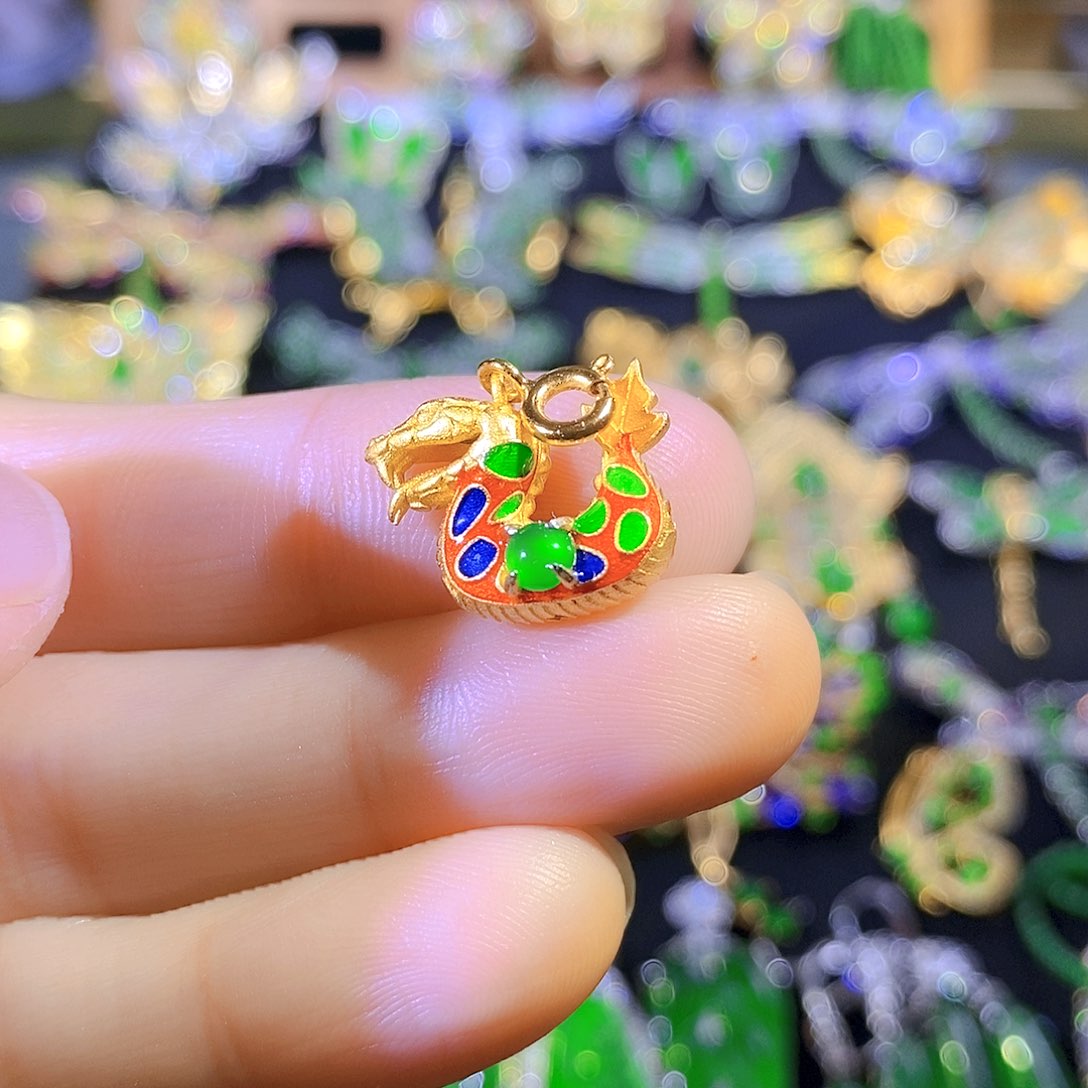 吊坠(不含链)银S925镶嵌翡翠