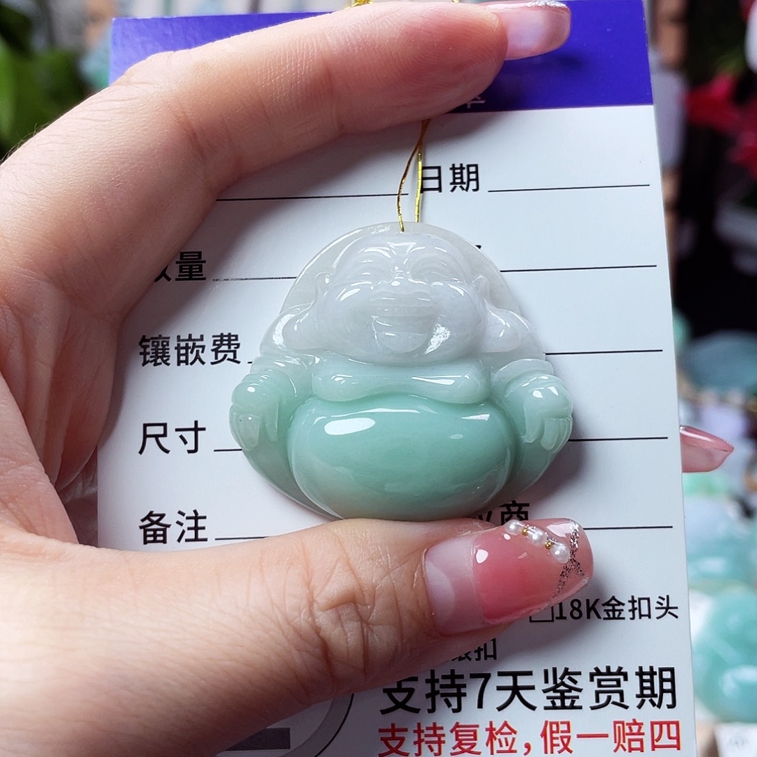 翡翠未镶嵌颈饰佛公13