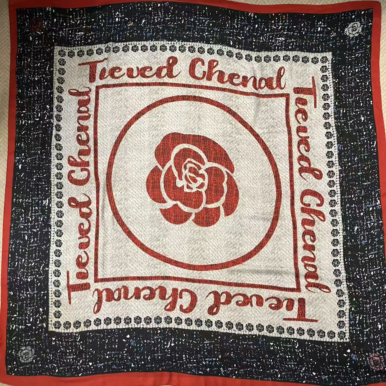 【芬芳】130*130大方巾丝巾围巾百搭洋气风时尚穿搭拼色保暖气质 女