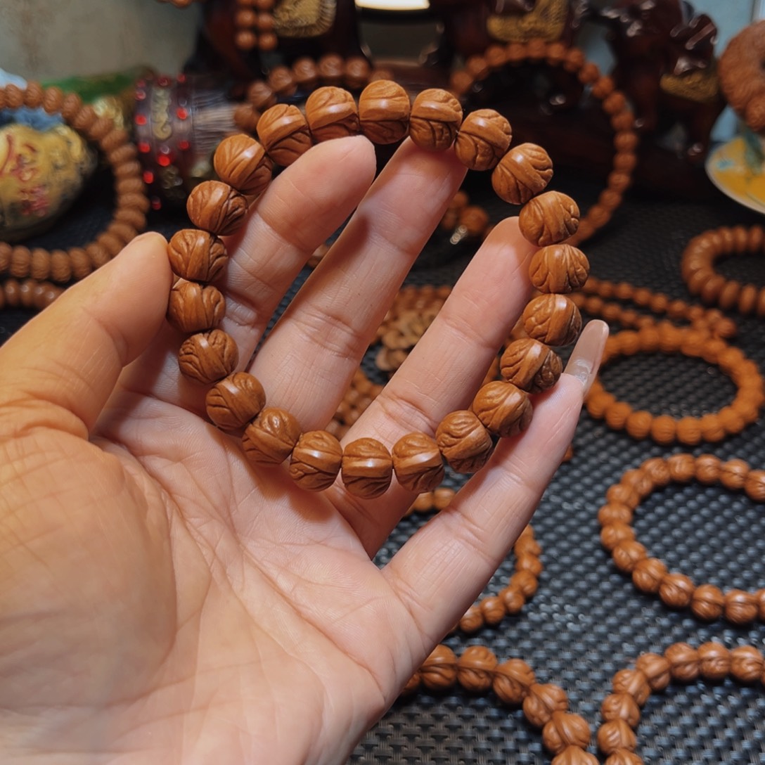 桃核手串12精品玉龙脊单圈