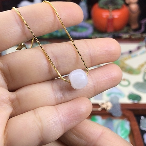 和田玉（白玉）颈饰未镶嵌配链转运珠