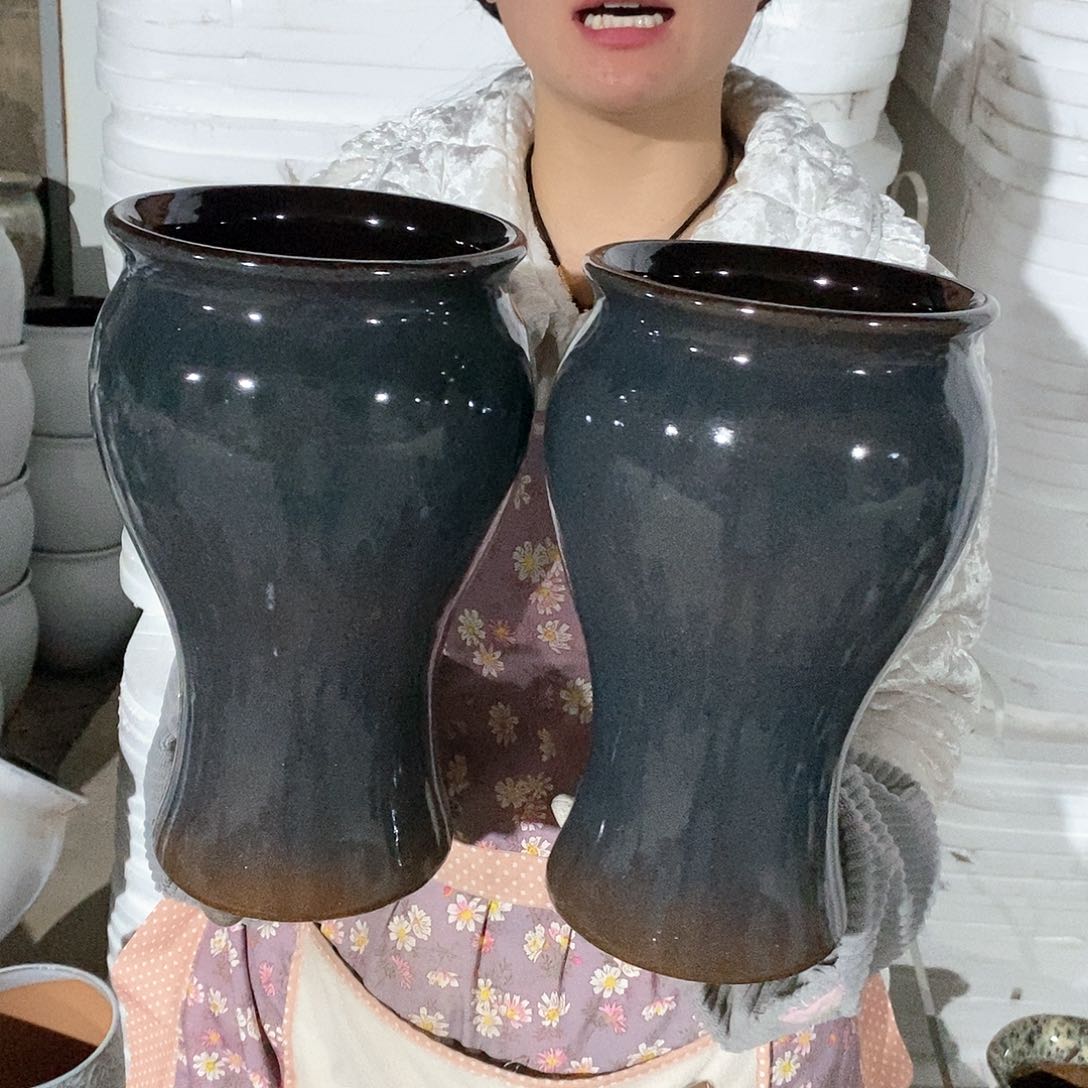 紫砂花盆瑕疵口15高27瑕疵