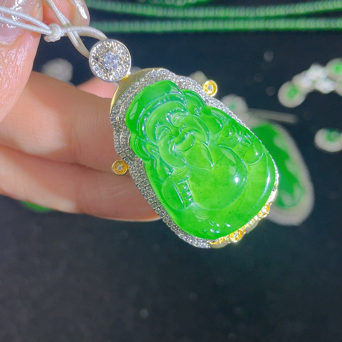 翡翠吊坠(不含链)银S925镶嵌