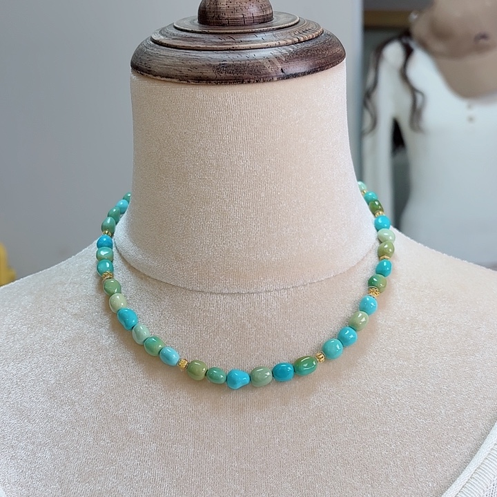 绿松石18K金镶嵌珠宝奇石