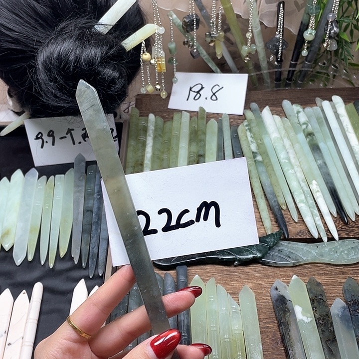蛇纹石玉发饰合金