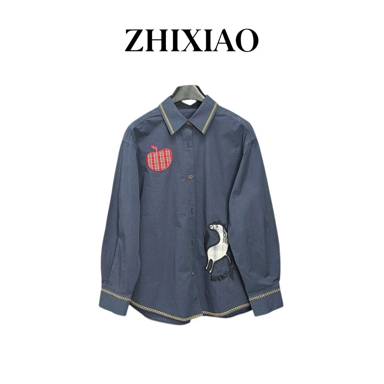 【ZHIXIAO】秋冬新款：贴布刺绣衬衣TR888