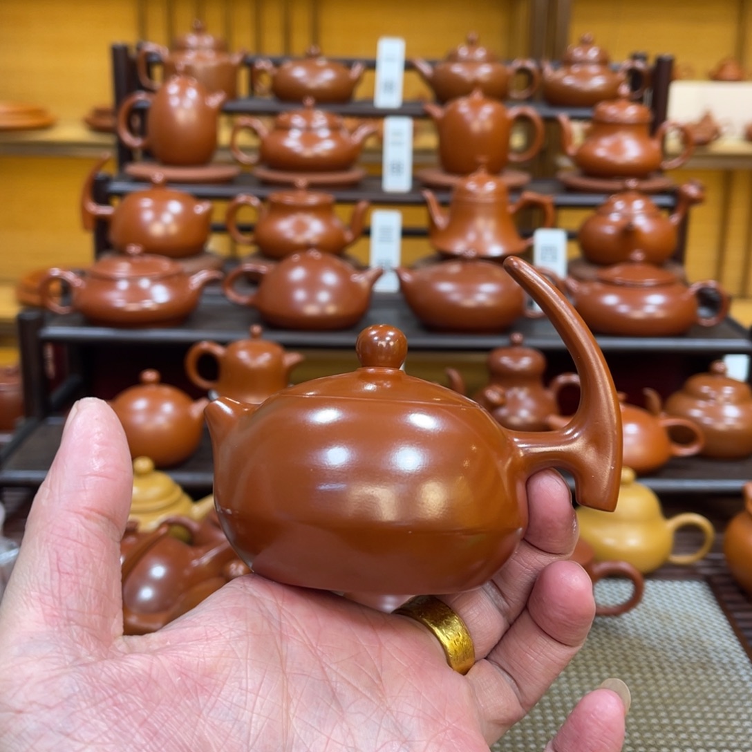 朱泥茶壶半把 110-130cc