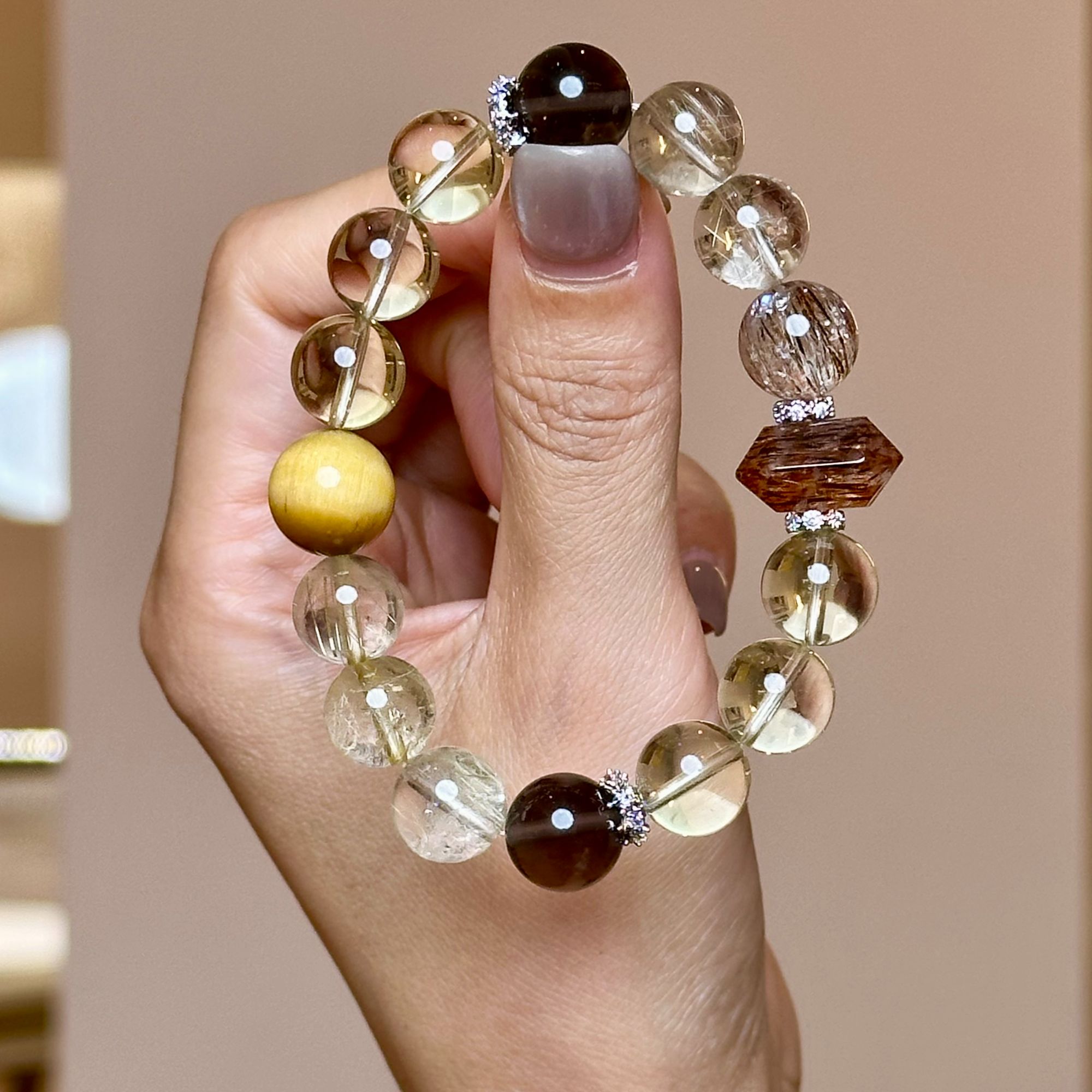 土象（金牛/处女/摩羯）原创星座天然水晶手串·金发晶（多样性发货）