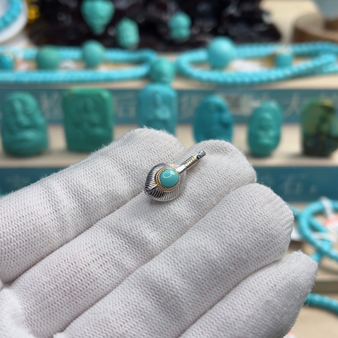 绿松石珠宝奇石银S925镶嵌