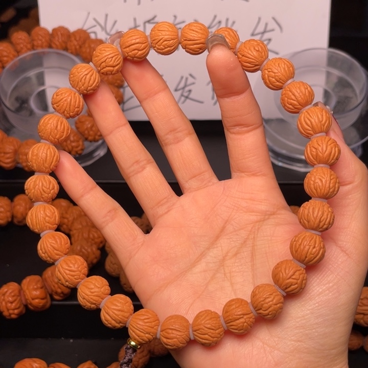 桃核手串1.3尺寸聚宝盆28籽佛魔圈（16号链接）