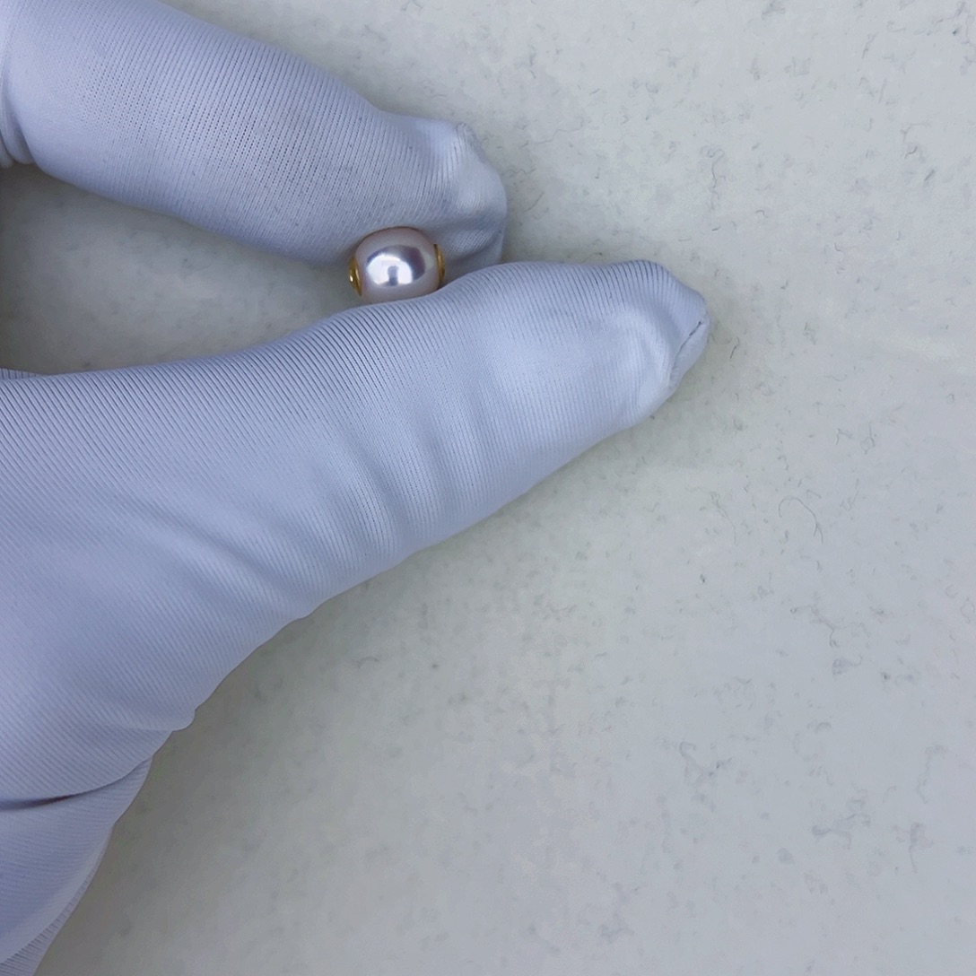 海水珍珠海水akoya路路通吊坠7-8mm18K金镶嵌