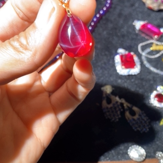 红宝石戒指银S925镶嵌