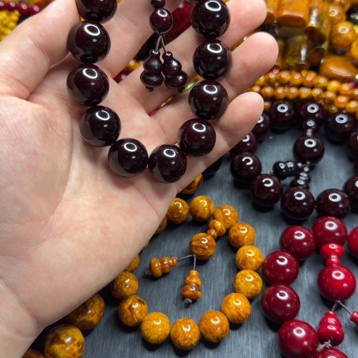 松木琥珀木文玩手串