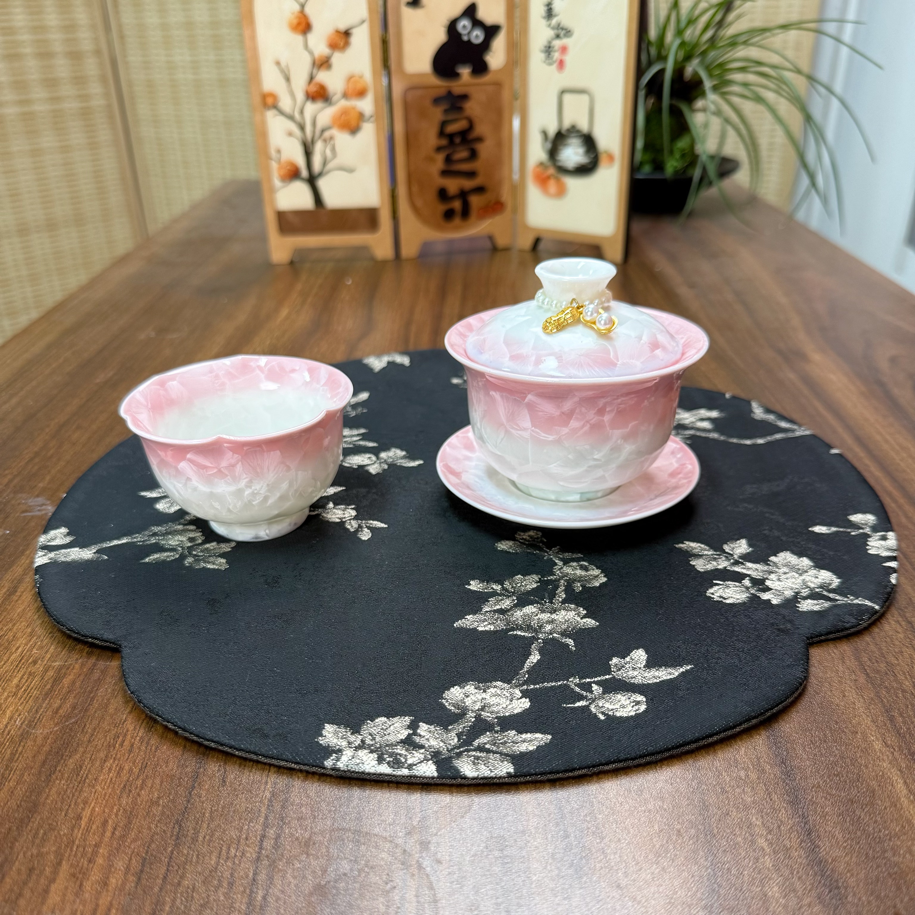 茶颜舍窑变结晶釉精致盖碗主人杯套装陶瓷一壶一杯家用女士一人饮