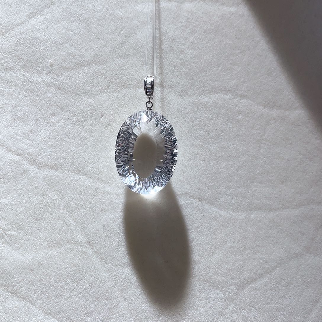 银S925镶嵌吊坠(不含链)水晶大气款