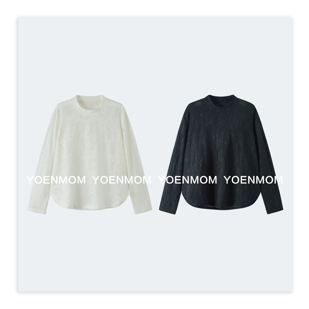 YOENMOM·翩然·澳洲进口绵羊毛立体钩织腰果花简约舒适百搭打底衫