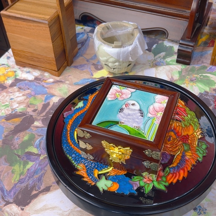 加大款瓷板画艺术作品首饰盒