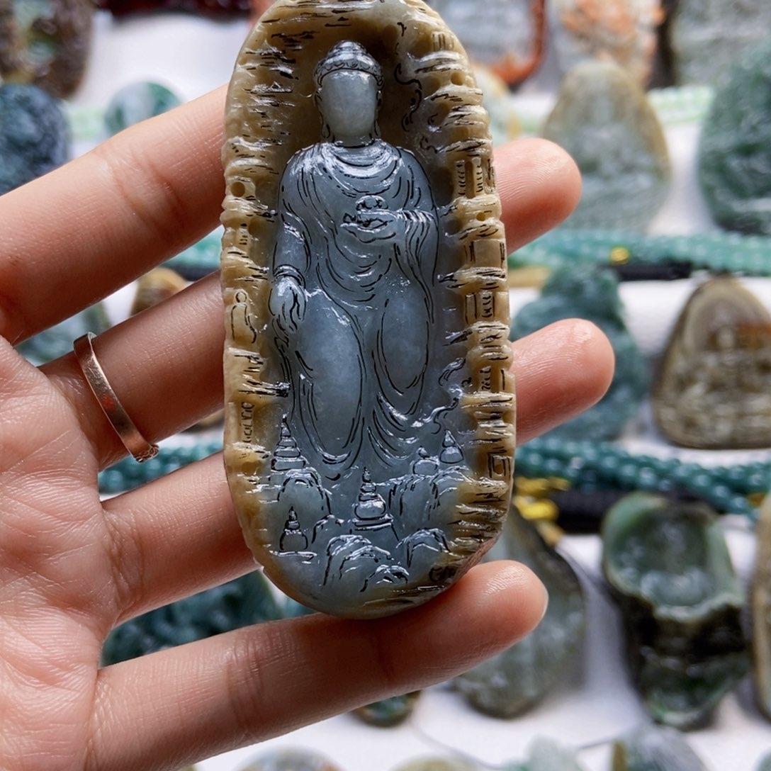 未镶嵌定制翡翠坐****亲翡翠定制料