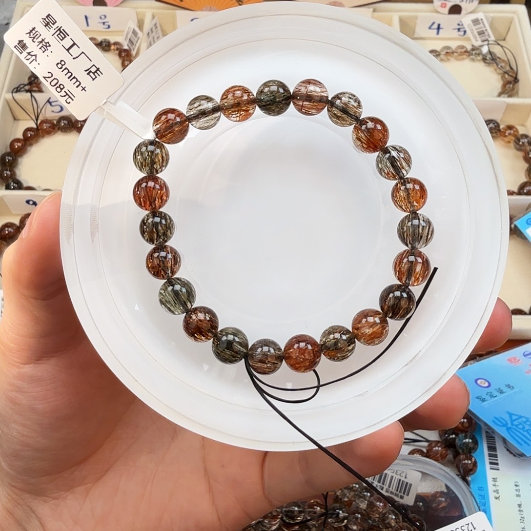 手链发晶未镶嵌天然水晶黑金超七直播间链接