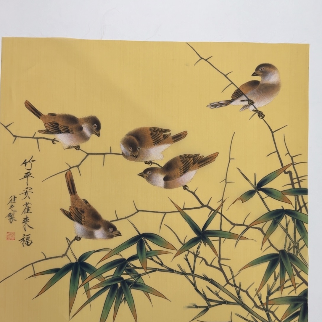 国画纯手绘山水花鸟作品